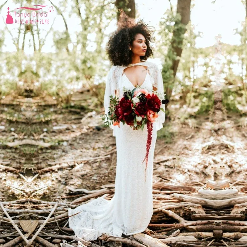 

Черный для девочек кружевные, v-образная горловина, сексуальное, с открытой спиной, бесшовное с куртка суд Свадебные платья W074