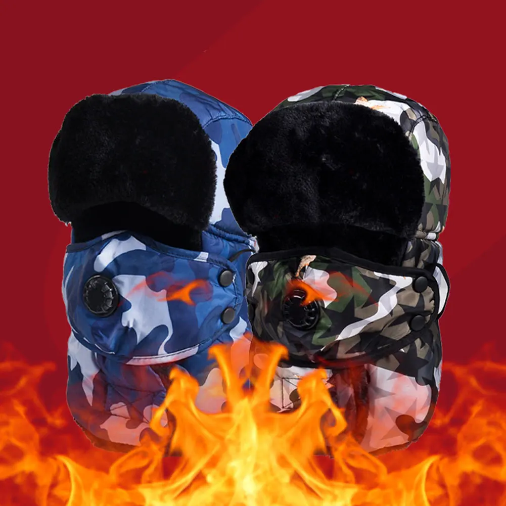 Зимние теплые шапки-авиаторы с ушами зимняя Балаклава для мужчин и женщин