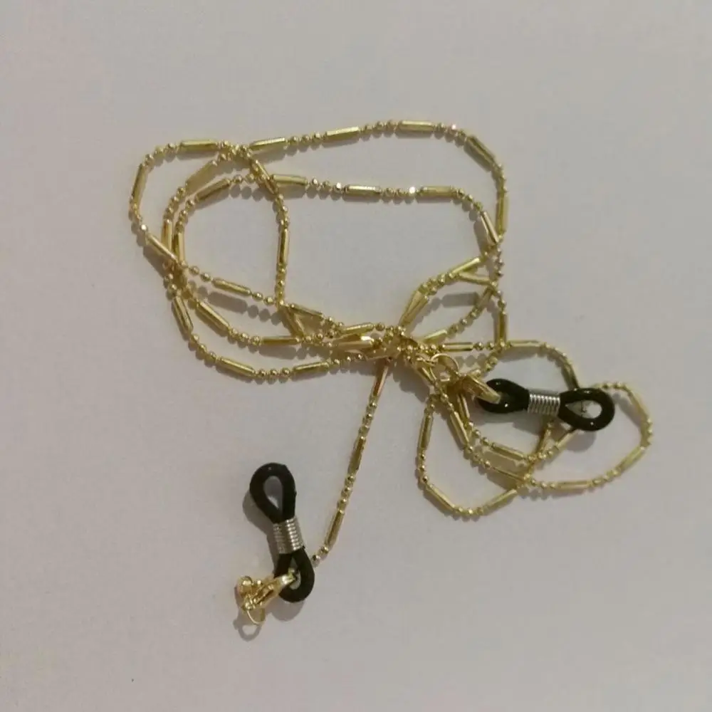 Металлические солнцезащитные очки ремешок ожерелье золотой бисером веревка