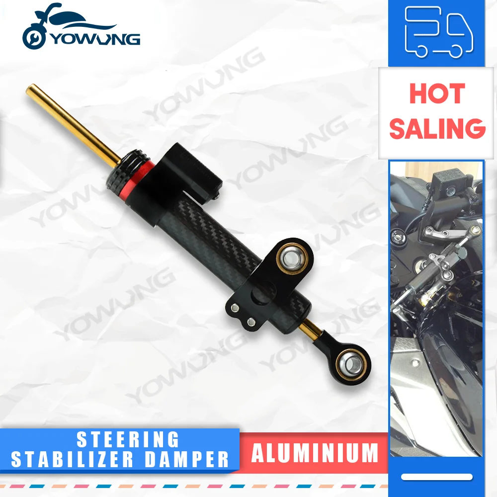 

Hot Sale Universal Aluminum Motorcycle Steering Damper Linear Reversed Safety Control For 125 200 390 690 uRo R 990 MR/MT RC125