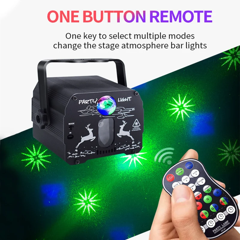

Car Starry Sky Projection Decorative Light Remote Sound Control Rotating Party New Year Laser Star Christmas Atmosphere
