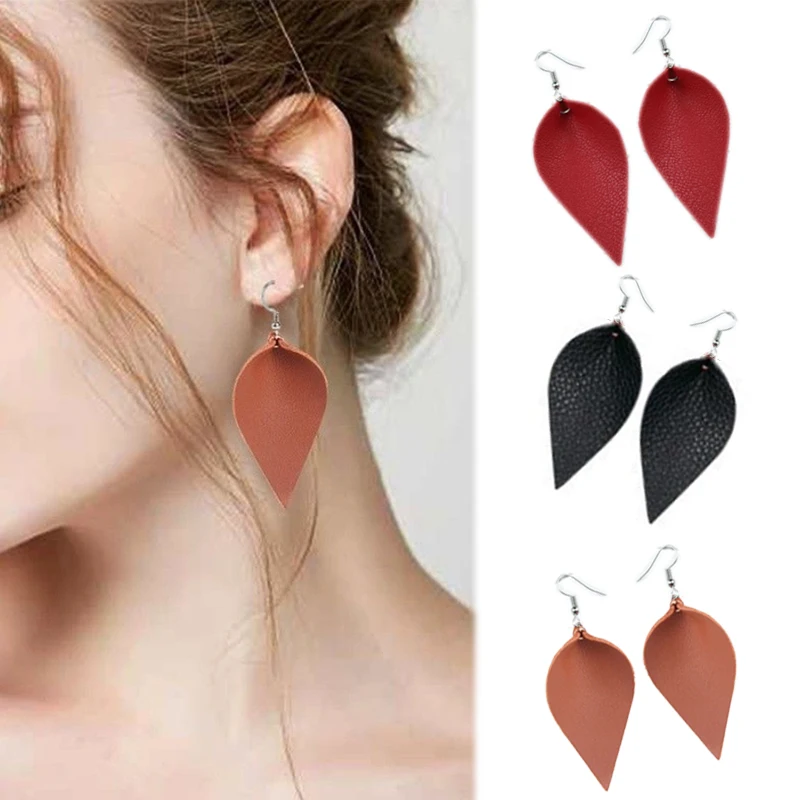 1 пара кожаные серьги ручной работы|Серьги-подвески| |