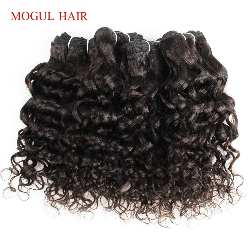MOGUL волосы 50 г/шт. 4/6 пряди с закрытием волна воды Омбре медовый блонд бразильские Remy человеческие волосы коричневый короткий Боб Стиль