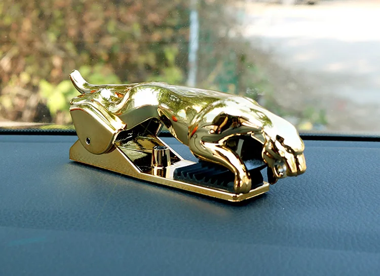 tape Golden Car Phone Holder Leopard Cheetah 360 Degree GPS Navigation Dashboard Phone Holder For iPhone 8 Plus XS XR 11 Por MAX S10 Mate30 - Цвет: tape Golden