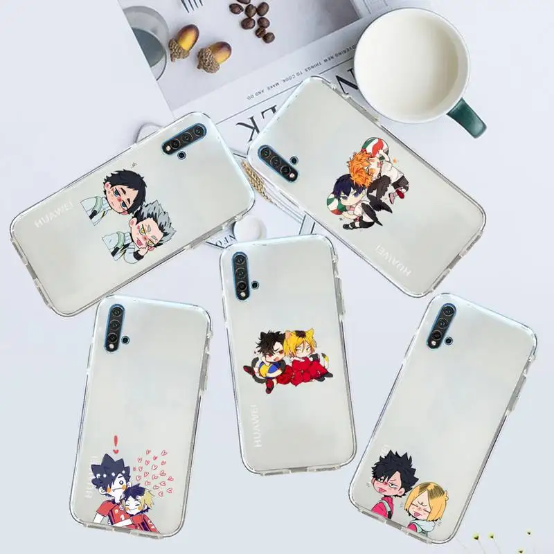 

Cute Japan Anime Oya Haikyuu Phone Case Transparent for Huawei honor P mate 40 20 30 10 50 i 9 x mate pro lite 8a