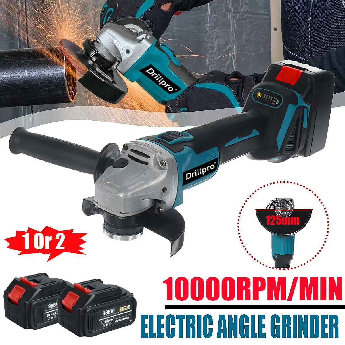 

125MM Brushless Angle Grinder Cutting Machine Power Tool With Lithium-Ion Battery Electric Grinder for Makita 18V Battery