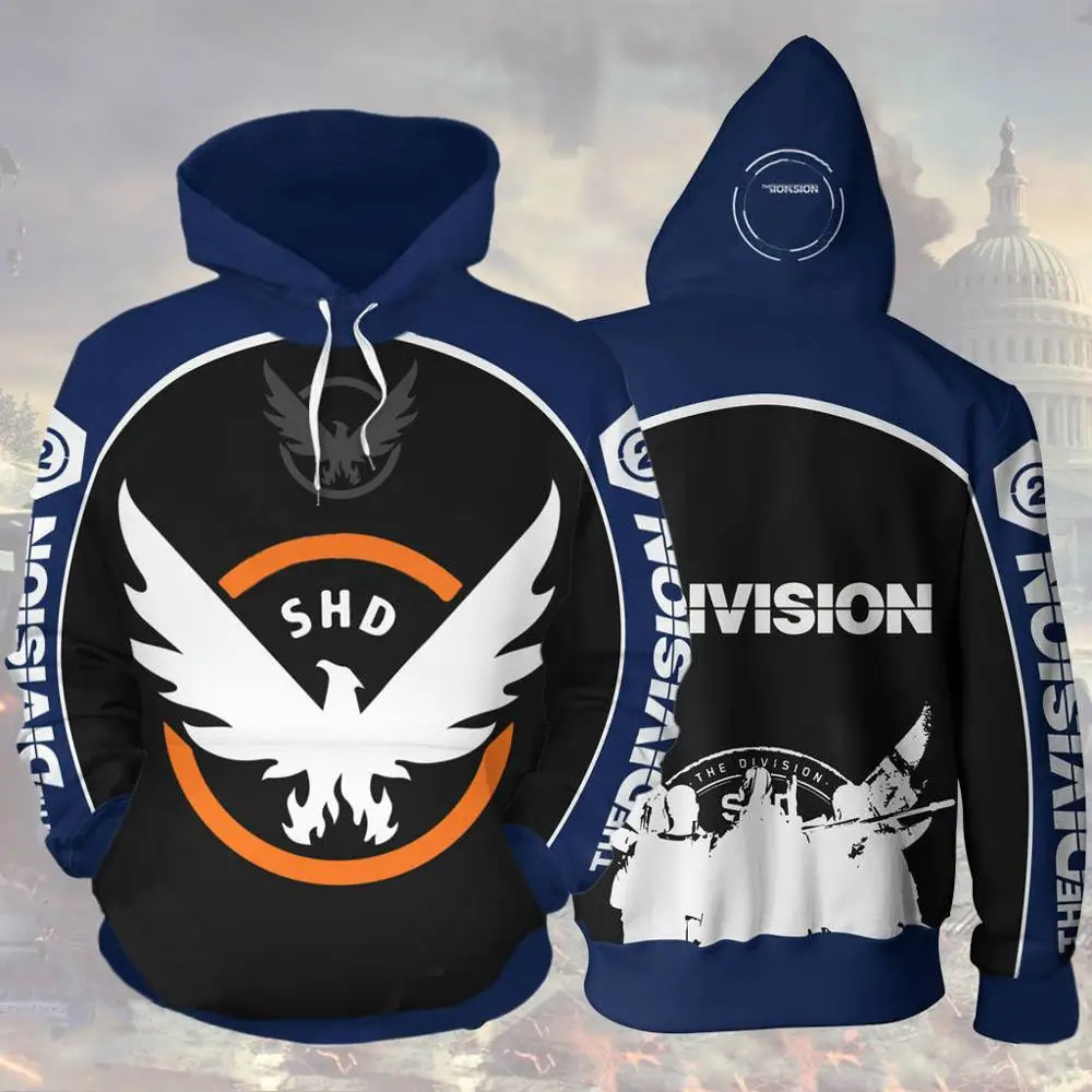 3D печатных хип хоп короткий рукав том Clancy's The Division 2 Унисекс Harajuku видеоигры