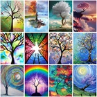 Алмазная живопись сделай сам, волшебное дерево 5D, алмазная вышивка, мозаика, четыре сезона, лес, пейзаж, вышивка крестиком, украшение для дома, подарок