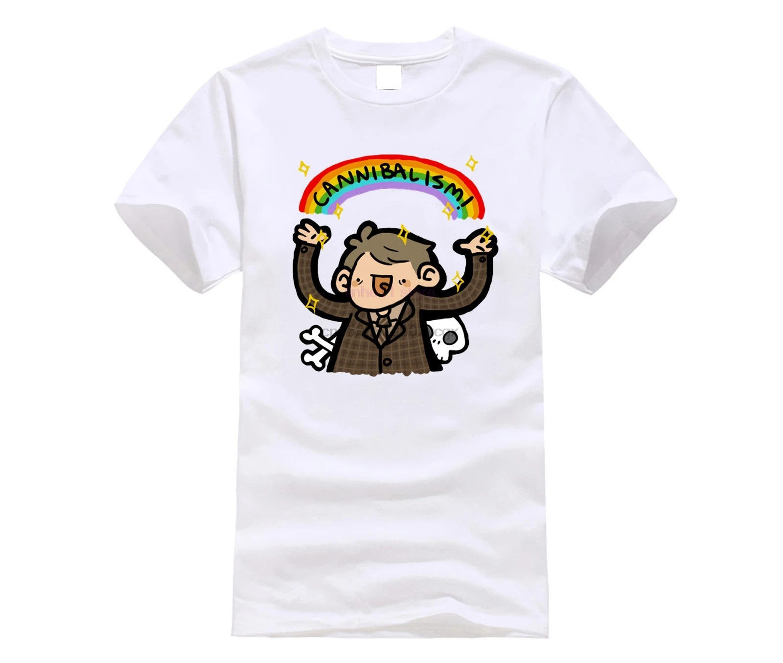 Hannibal футболка каннибализм Футболка короткий рукав принт Базовая Мужская 100