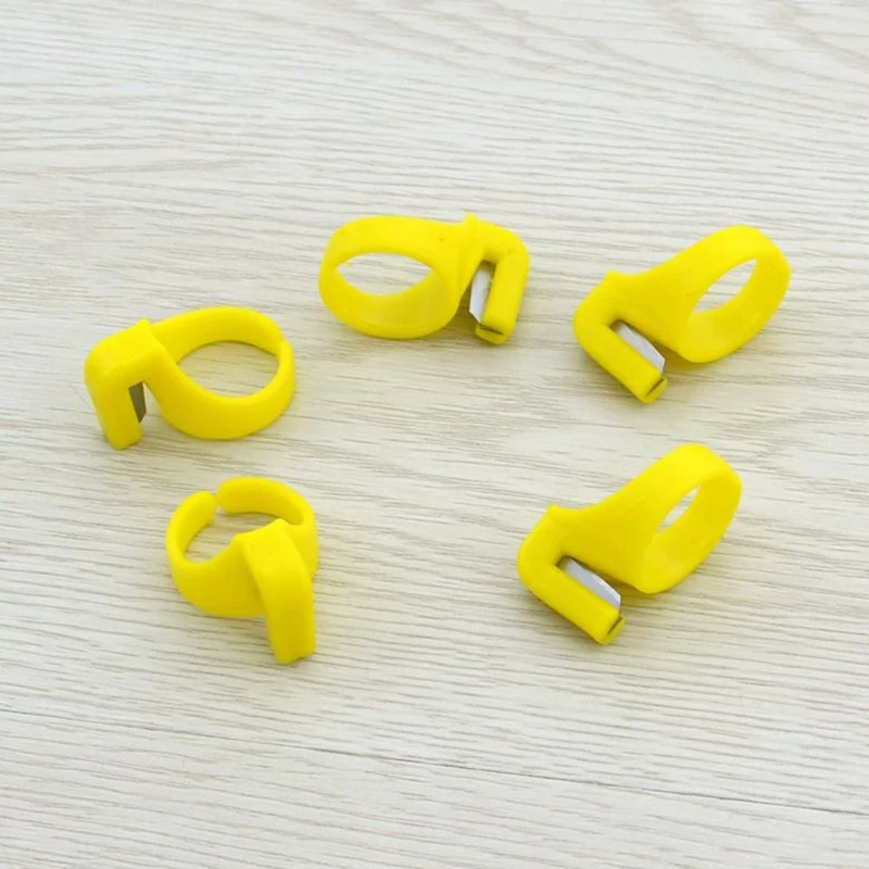 Новинка домашний пластиковый наперсток для швейного Кольца Резак ниток лезвие