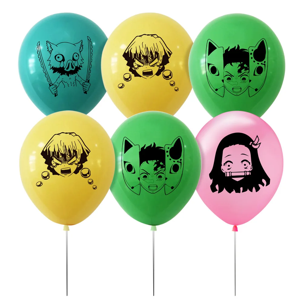 

38pcs/set Kimetsu no Yaiba Party Supplies Decor Demon Slayer balloon Happy Birthday Banner Anime theme Cake Topper