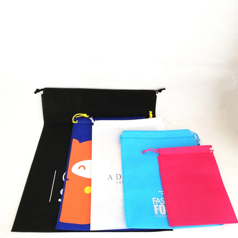 Подарочные пакеты с принтом на заказ многоразовый нетканый мешок шнурке ручками