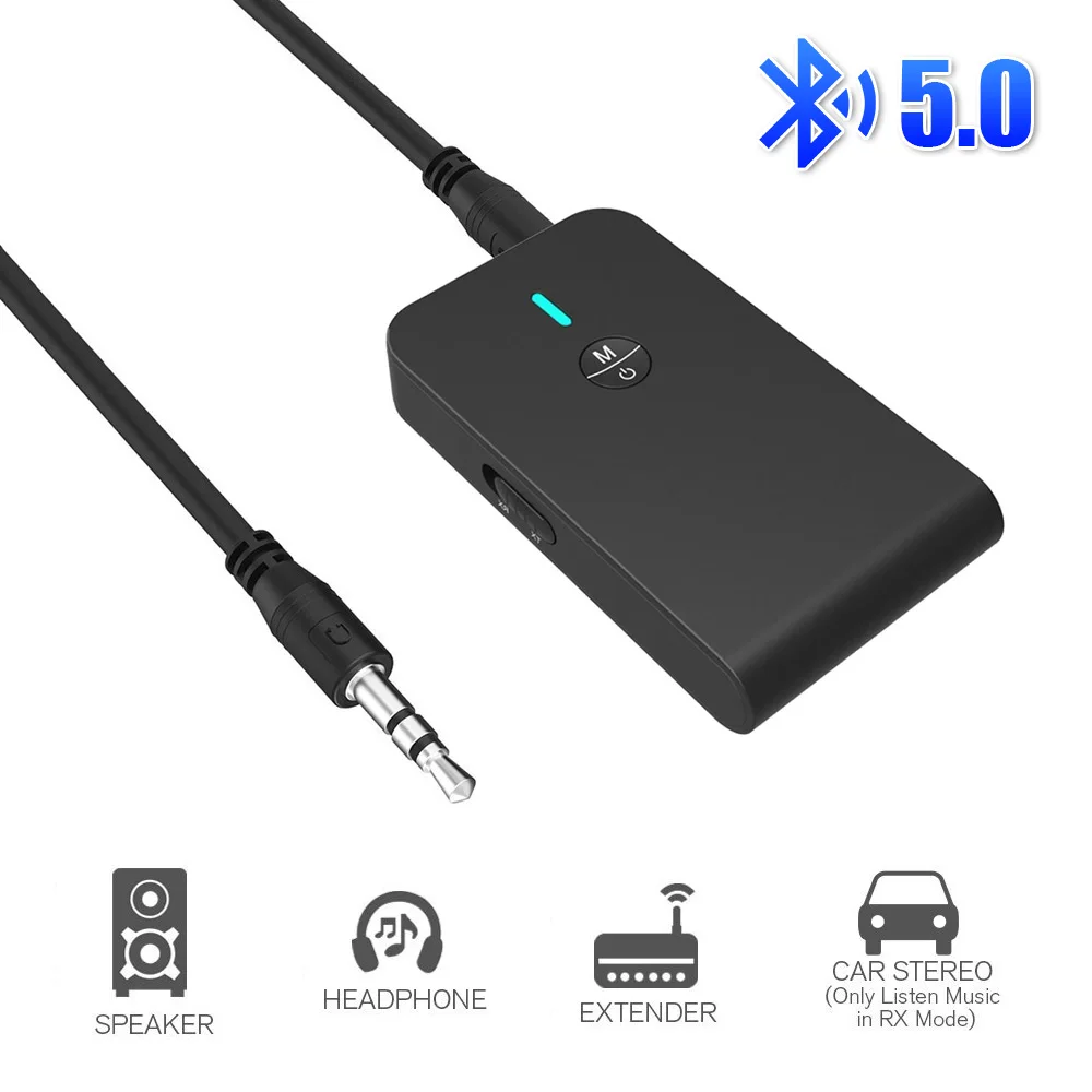 

BT-6 2 in 1 Bluetooth Transmitter Receiver 5.0 Wireless Audio Adapter 3.5 AUX Music Sender Receiver for Headphone Speaker