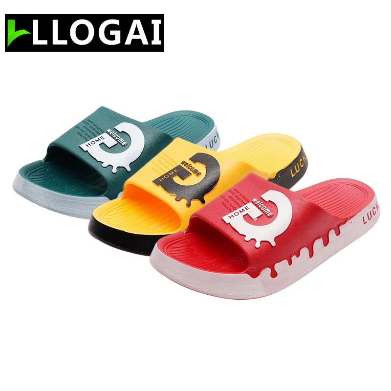 

LLOGAI Spring New Fashion Women Slipper Round Toe Slip On Green Home Slippers Casual Red Lovely Flat Indoor Shoes for Woman