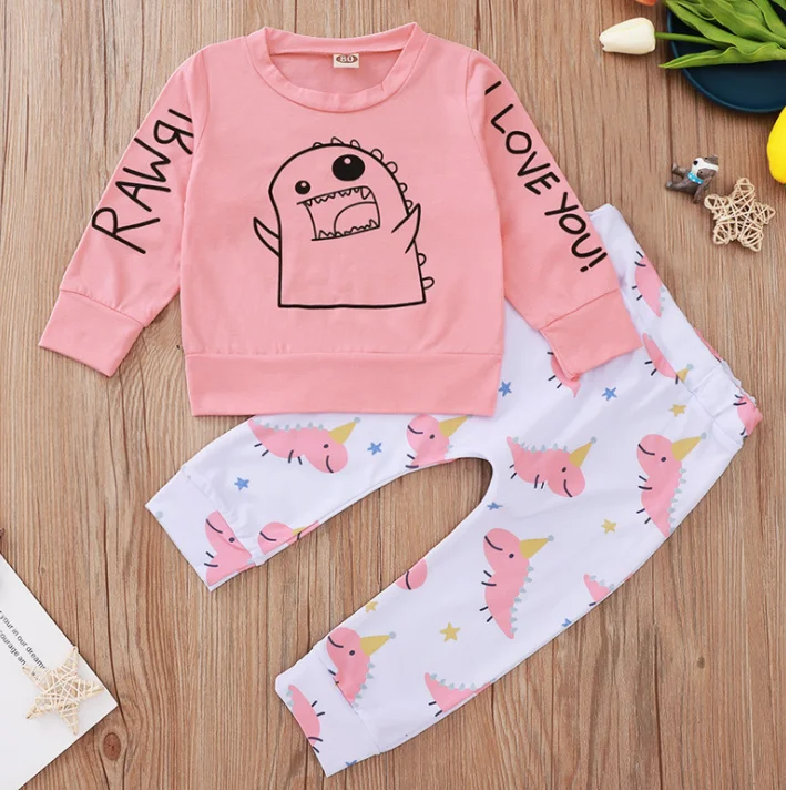 

Pudcoco Одежда для новорожденных Одежда для маленьких девочек модный комплект одежды из 2 предметов, комплект одежды с длинными рукавами и с пр...