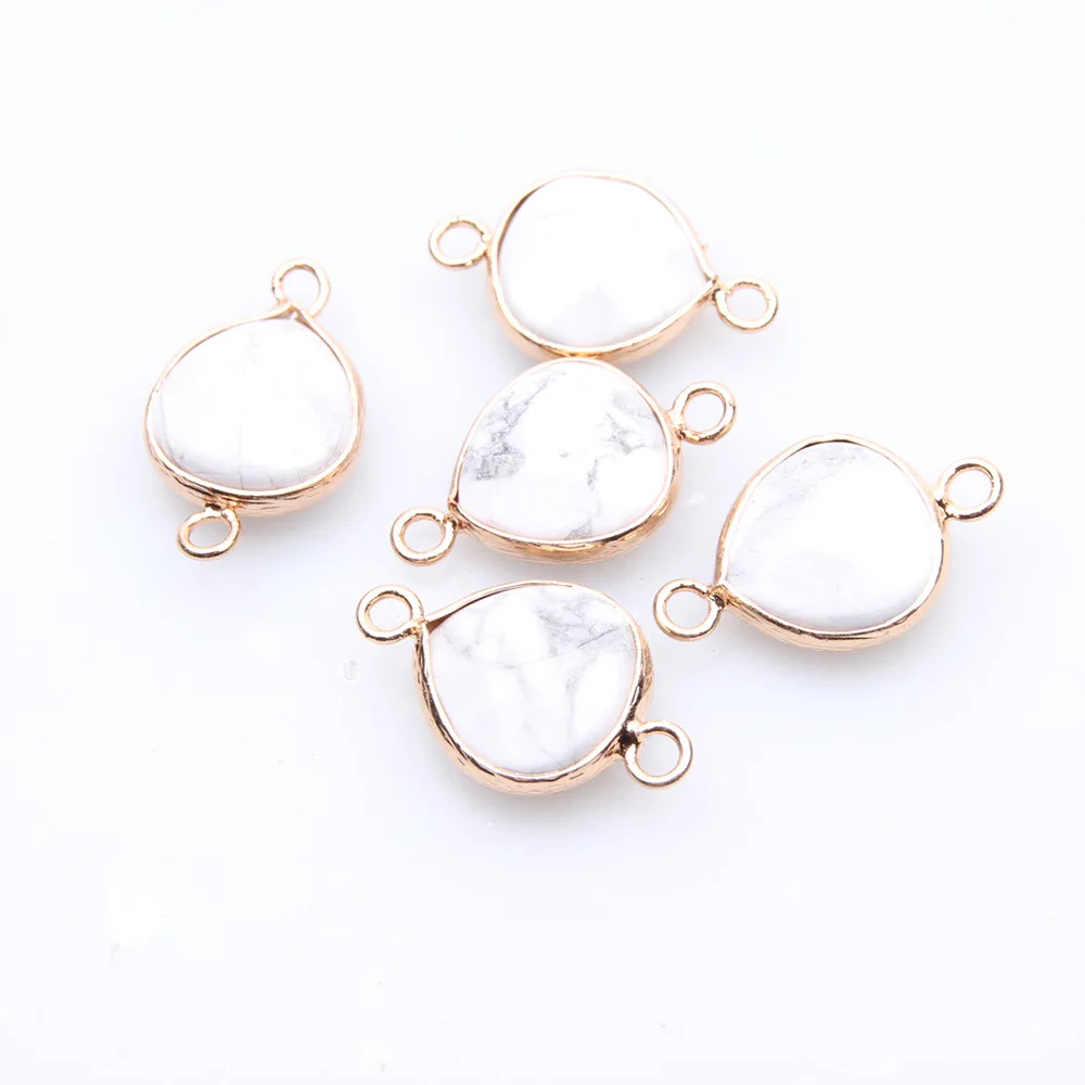 Женский кулон из натурального зеленого камня белые и золотые капли воды сделай