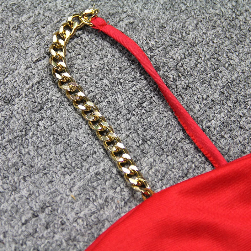 

VIIANLES Bodycon Night Backless Sexy Dress Women Metal Spaghetti Strap Vestidos Mini Party Club Strap Street Clother Ladies