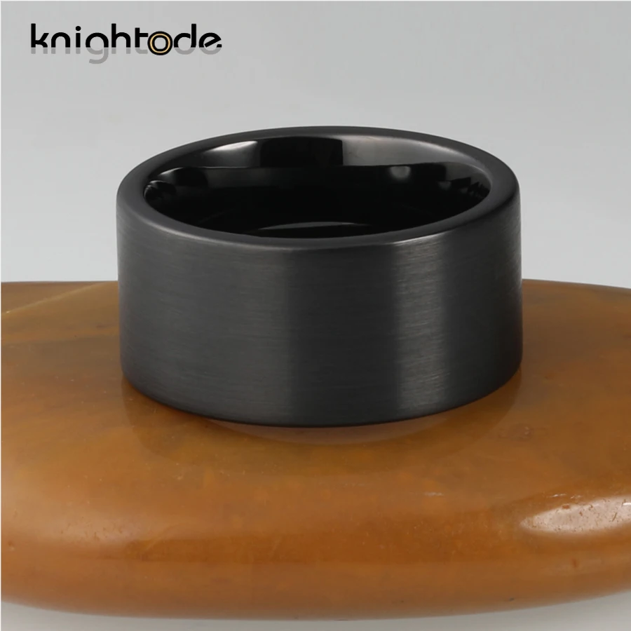 12 мм Ширина Черный карбид вольфрама большой палец кольцо для Модные мужские