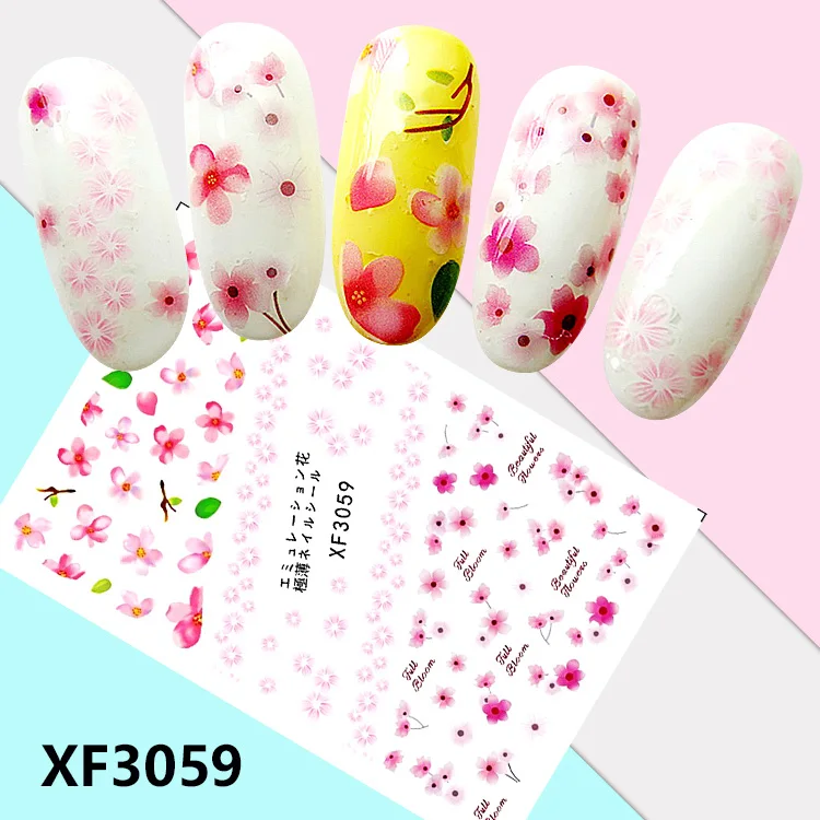 XF3059 Цветочные узоры! Лак для ногтей задний клей деколь декорации дизайн ногтей стикер для ногтей Советы красоты - Цвет: XF3059