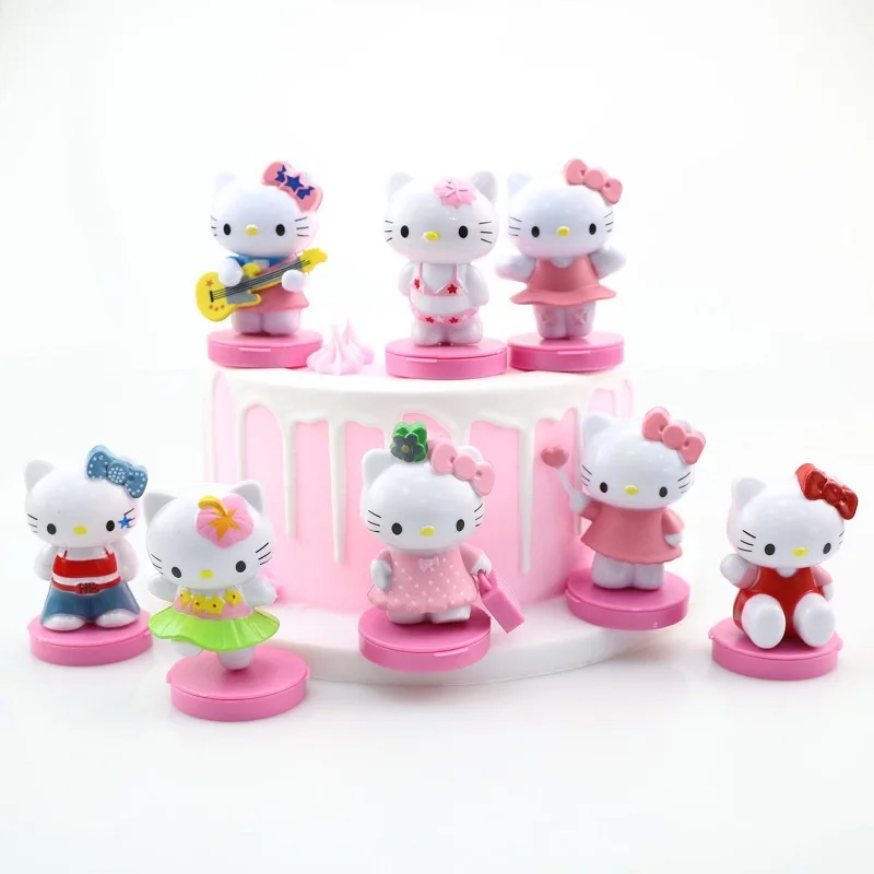 

8 шт./компл. мультфильм Ktcat kawaii Изысканная игрушка 6 см кукла аниме ПВХ Косплей украшение торта оригинальные детские подарки на день рождения