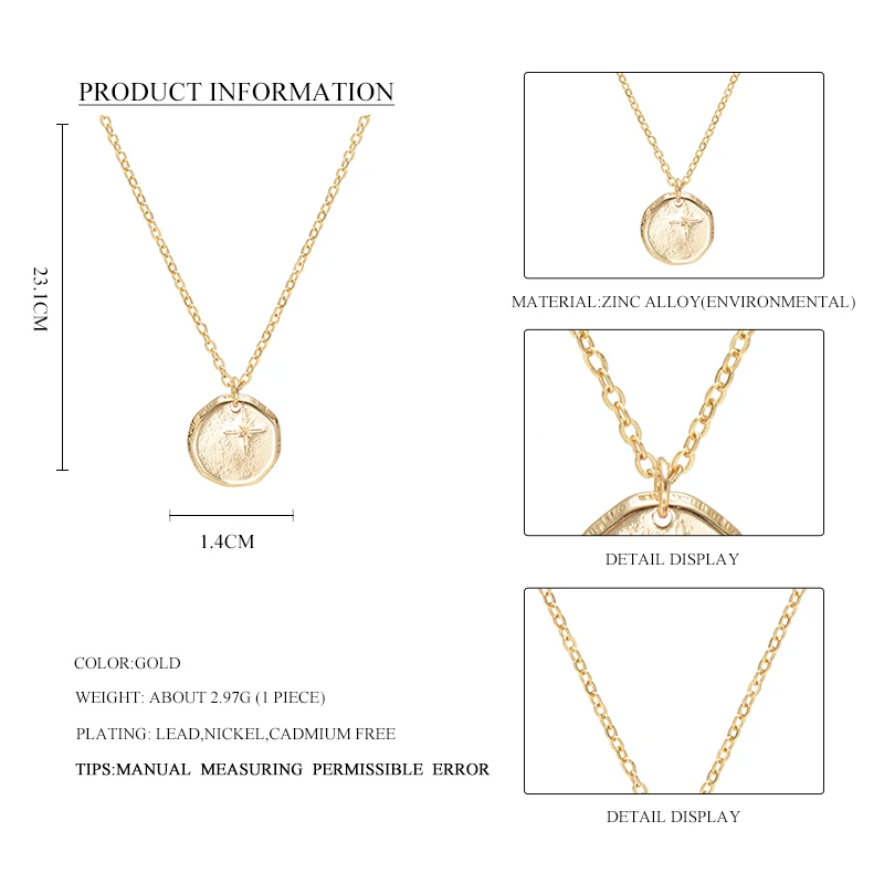 Лидер продаж минималистичное ожерелье с круглым кулоном неправильной формы для