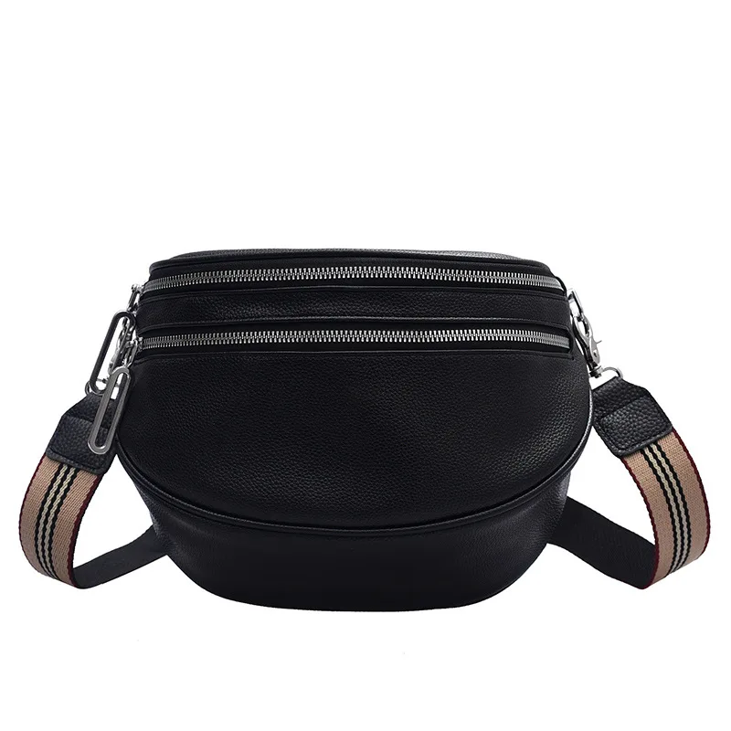 

Slant bag retro PU leather chest bag women 2021 new fashion fashion one-shoulder bag net red wide shoulder strap saddle bag