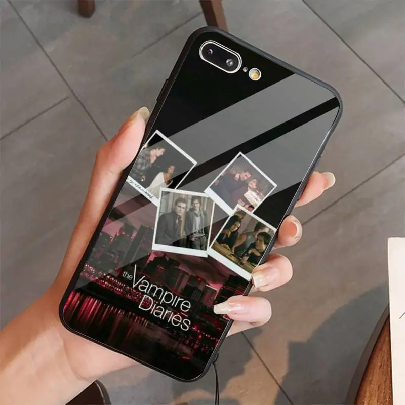 

The Vampire Diaries Stefan Damon Salvatore Phone Cases Tempered glass For iphone 5C 6 6S 7 8 plus X XS XR 11 PRO MAX