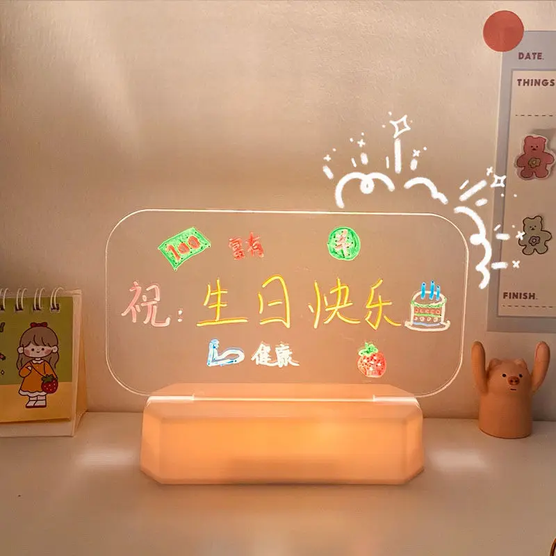

Message Board Lamp with Pens USB Acrylic Night Light Led Lovely Cloud Table Lamp for Kids Bedroom Decor Nightlight Birthday Gift
