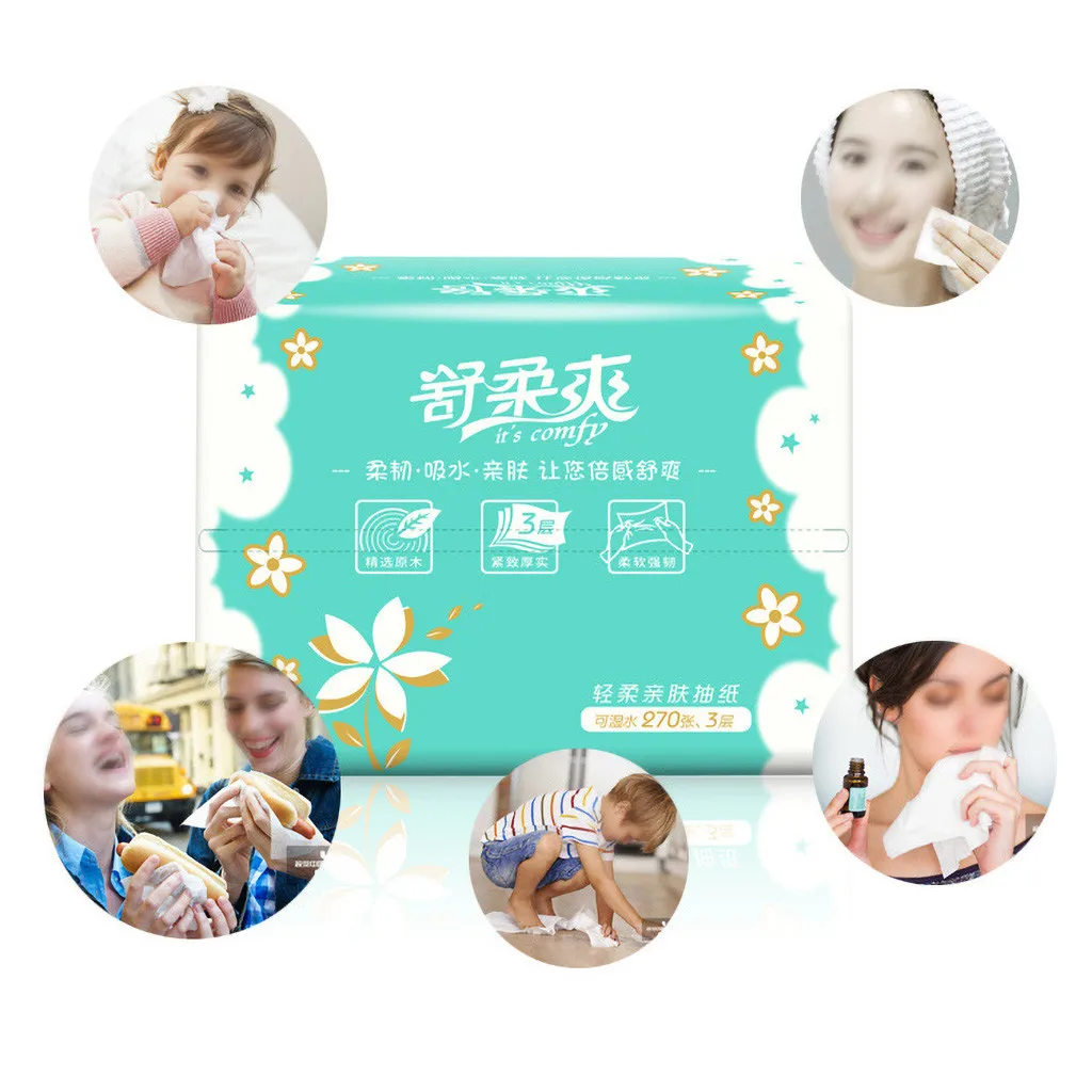 Туалетная бумага мягкая 6 упаковок 4 слойное полотенце Детская приятное для кожи