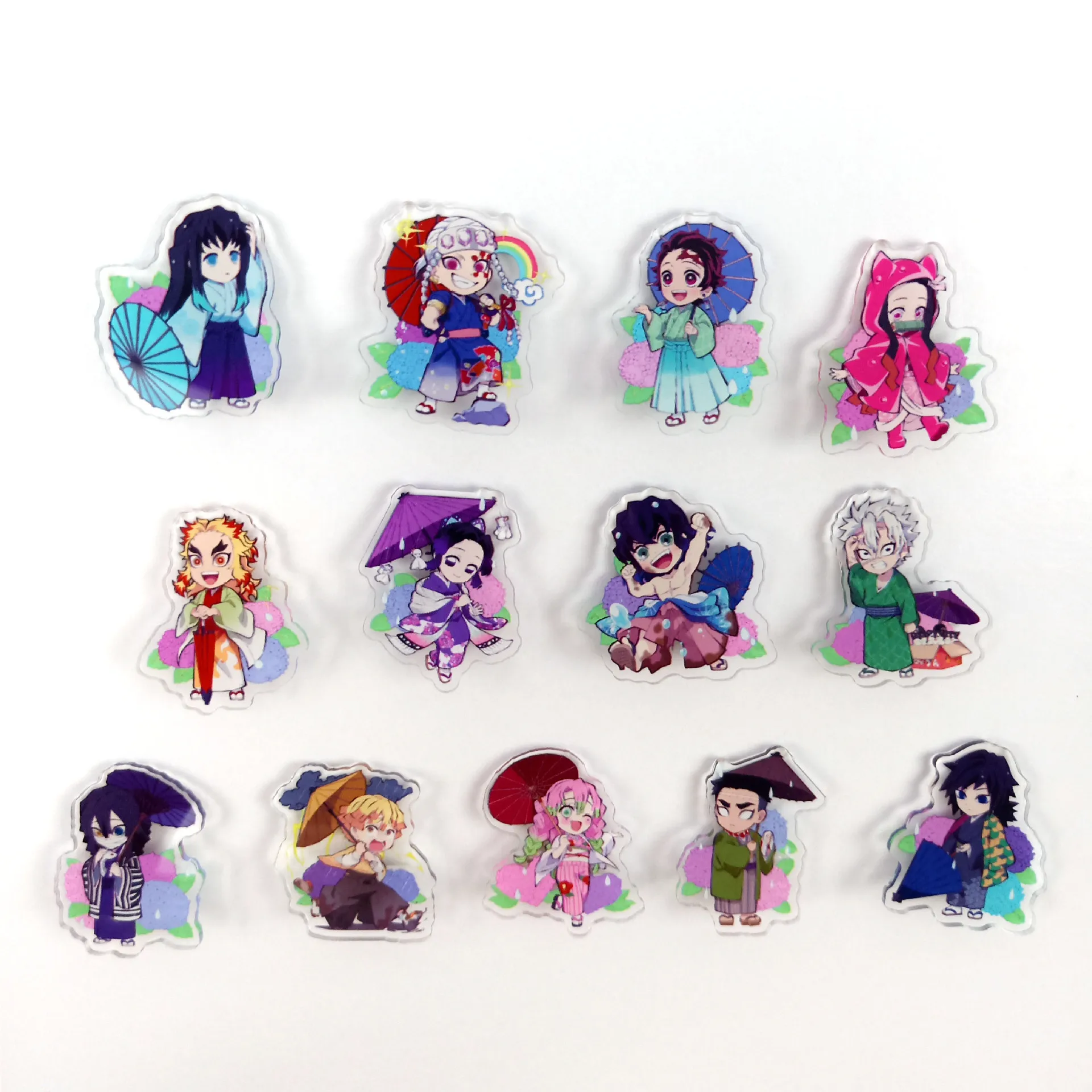 

New Demon Slayer Kanroji Kyoujurou Acrylic Brooch Kokushibou Acrylic Brooches Handmade Epoxy Jewelry Shirt Bag Badge