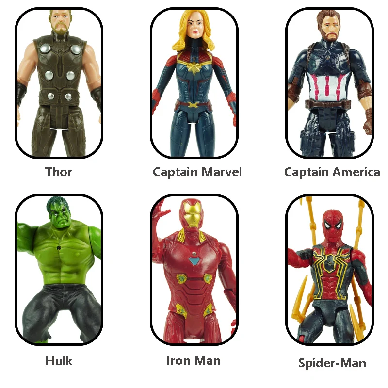 Фигурки подвижные светящиеся фигурки из ПВХ 15 см 10 видов Человек-паук Железный