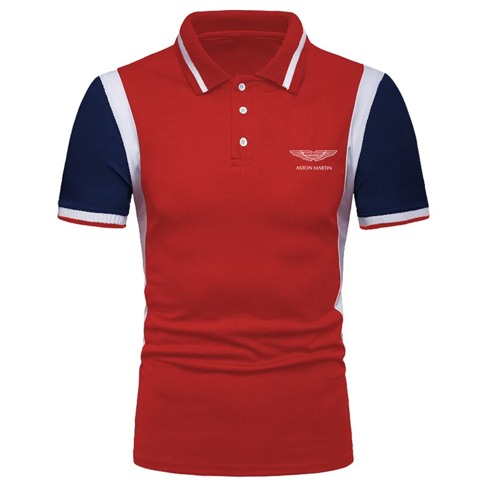 

Men's summer ASTON MARTIN lapel POLO shirt letter printing short-sleeved T-shirt business casual T-shirt male AC5