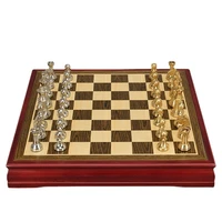 metal pieces board chess medieval table games accessories large wooden chess entertainment scacchi family adult game de50ql