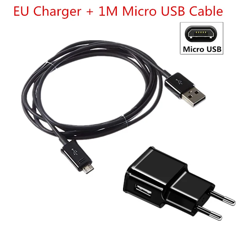 Black Адаптер зарядное устройство 5v 2a eu настенный micro usb кабель Зарядка адаптер питания для huawei Y7 honor 8x 7x y6 prime y5 смартфон - Тип штекера: Black