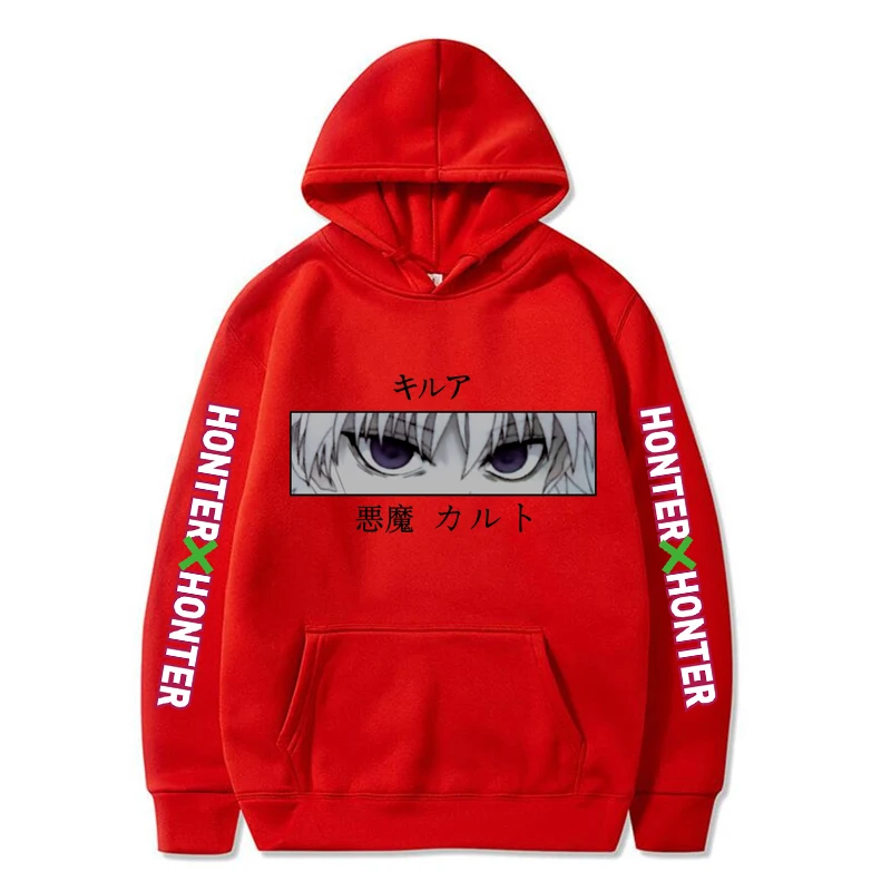 

men and women Hoodies Hunter X Hunter Pullovers Hoodies Sweatshirts Killua Zoldyck Devil Eye Print Anime Hoody Streetwear Tops
