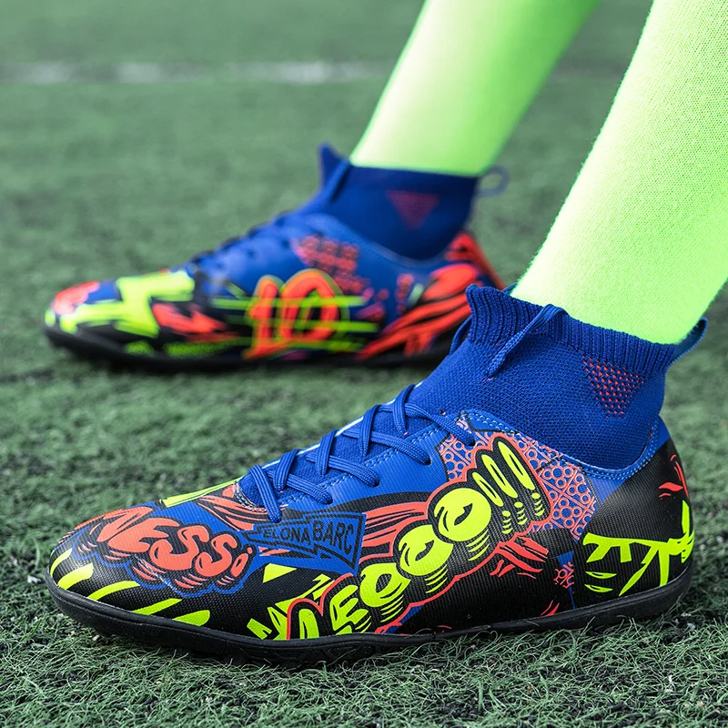 

2021 New Trend Men Sock Football Boots Non-Slip Autumn Football Boots Boys High Tops Professional Turf Soccer Shoes Mens