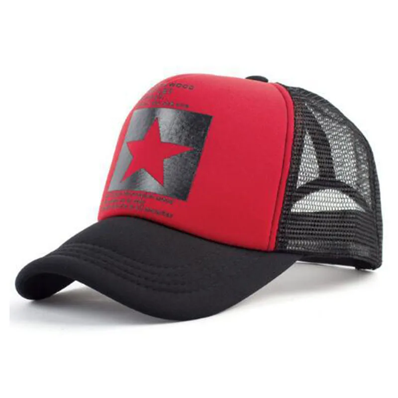 Бейсболки с пятиконечной звездой мужские летние сетчатые бейсболки Спортивная
