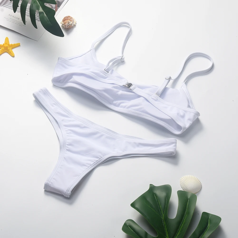 Женский купальный костюм Купальный бюстгальтер с подкладкой чистый цвет