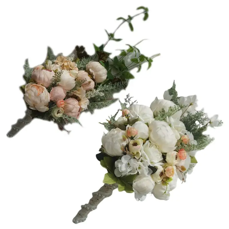 Искусственный Пион водопад стиль деревенский Свадебный букет поддельные