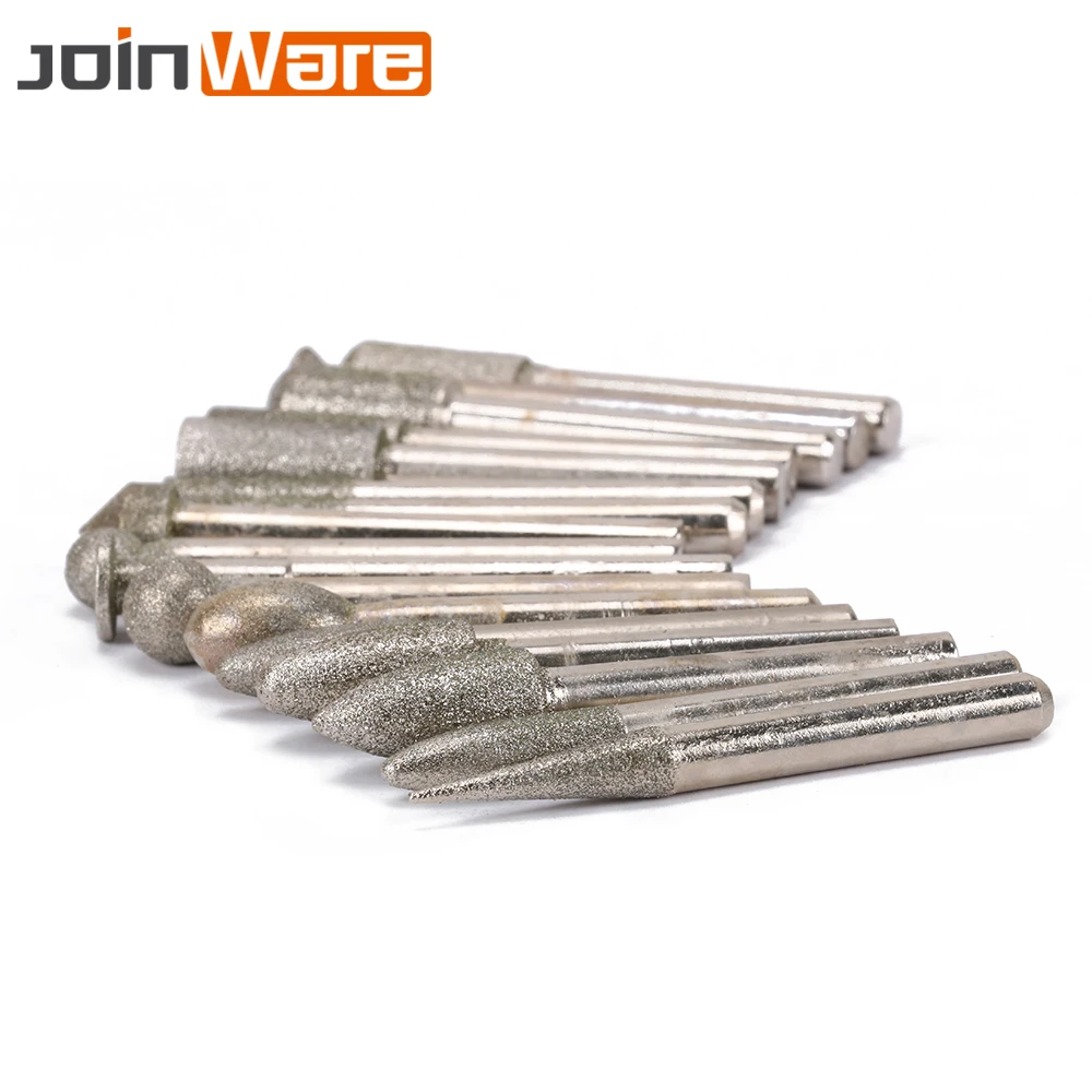 

20Pcs 50# Diamond Grinding Head grinder Emery Accessories For Rotary Metal Carving Polishing Jade Emerald Agate Jewelry Tool