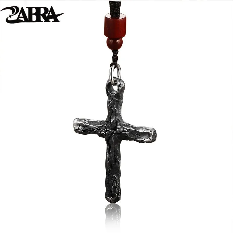 

ZABRA Luxury Solid 925 Silver Crack Cross Pendant Vintage Design 4 Choices Rock Punk Biker Man Women Religion Jewelry