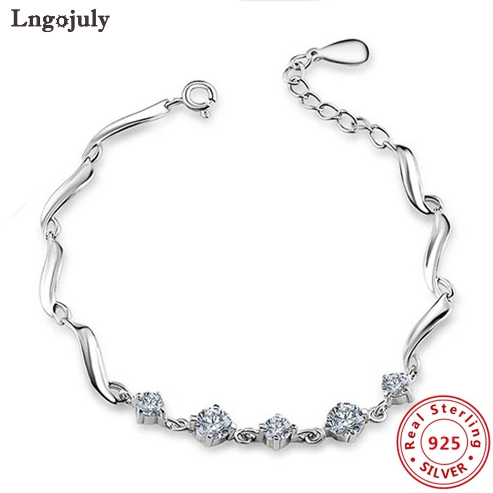 

New Women Bracelet 925 Sterling Silver Bracelets Silver 925 Jewelry Charm Bracelets For Women Fashion Sterling Silver Jewelry