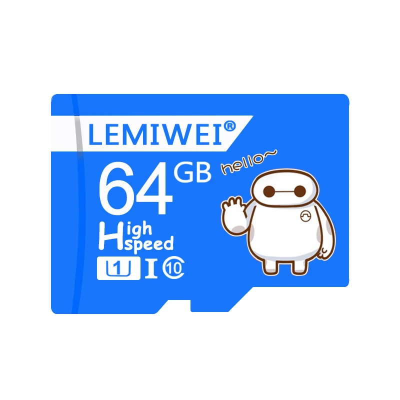 64 ГБ LEMIWEI Baymax, высокое качество, TF карта, 64 ГБ, класс 10, водонепроницаемая карта памяти, 32 ГБ, Мини карта для телефона, планшета, ПК, водонепроницаемая - Емкость: 64 ГБ