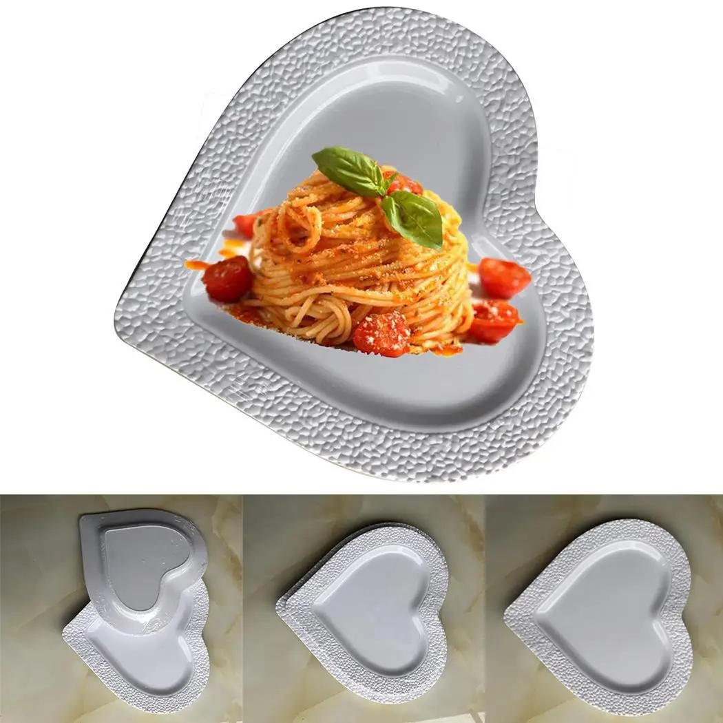 Heart Shaped Disposable Plates Party Wedding Pack of (3Pcs) Birthday White Camping Tableware | Дом и сад
