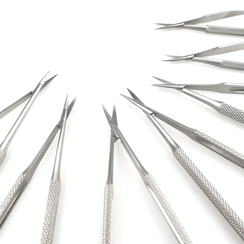 Изогнутая/Прямая Головка Micro Castroviejo ножницы для роговицы ручной инструмент из