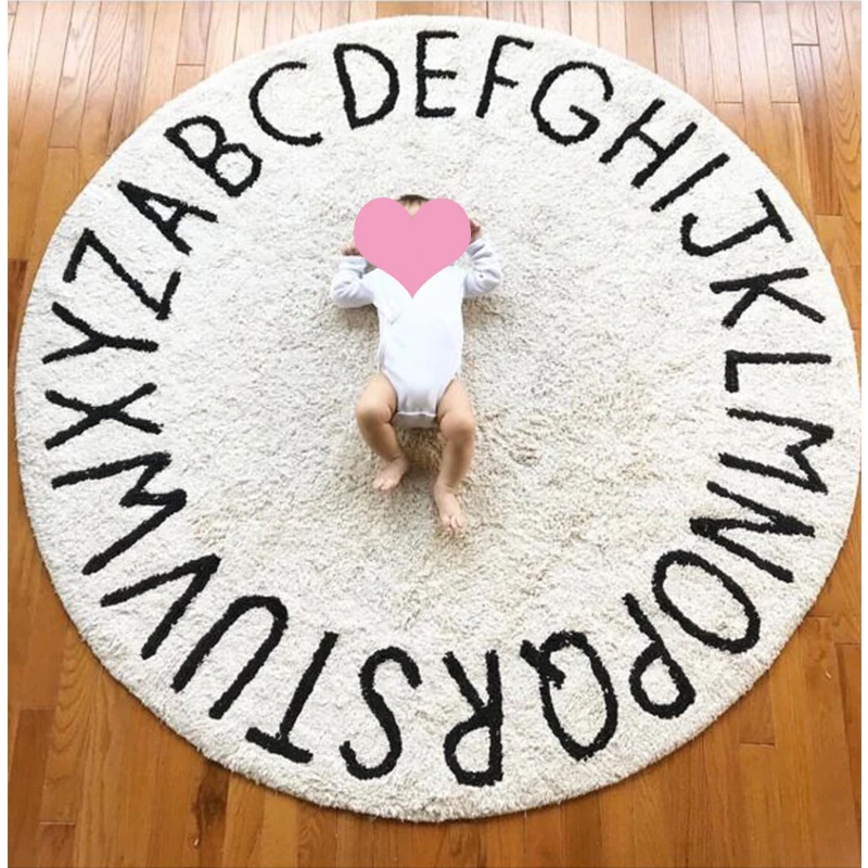 Скандинавский декоративный игровой коврик для детской комнаты круглый ковер