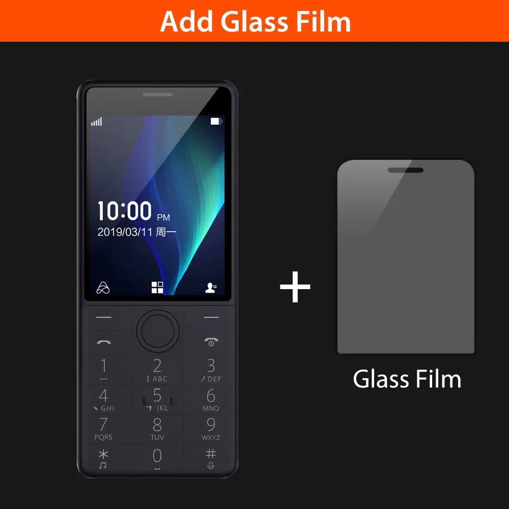 Add Glass Film Xiaomi Qin 1S+ VoLTE 4G сеть Wifi 4G+ 512MB 2,8 дюйма 1480mAH bluetooth 4,2 инфракрасный пульт дистанционного управления gps Две sim-карты русский - Color: Add Glass Film