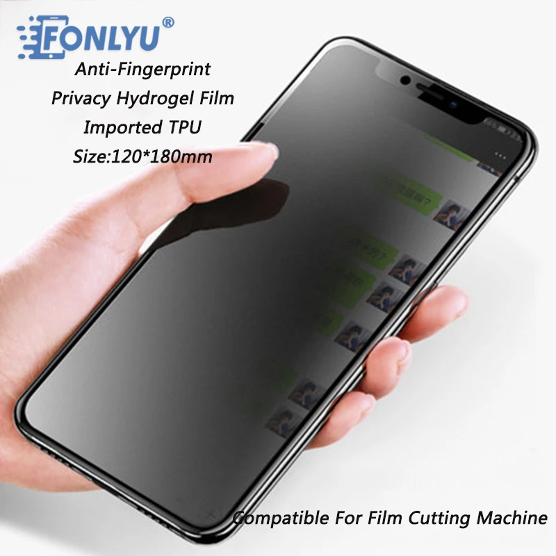 FONLYU-Pel&iacute;cula de hidrogel de privacidad, membrana antimirones, l&aacute;mina hidrolica para m&aacute;quina de corte de pel&iacute;cula, Protector de pantalla de tel&eacute;fono-0