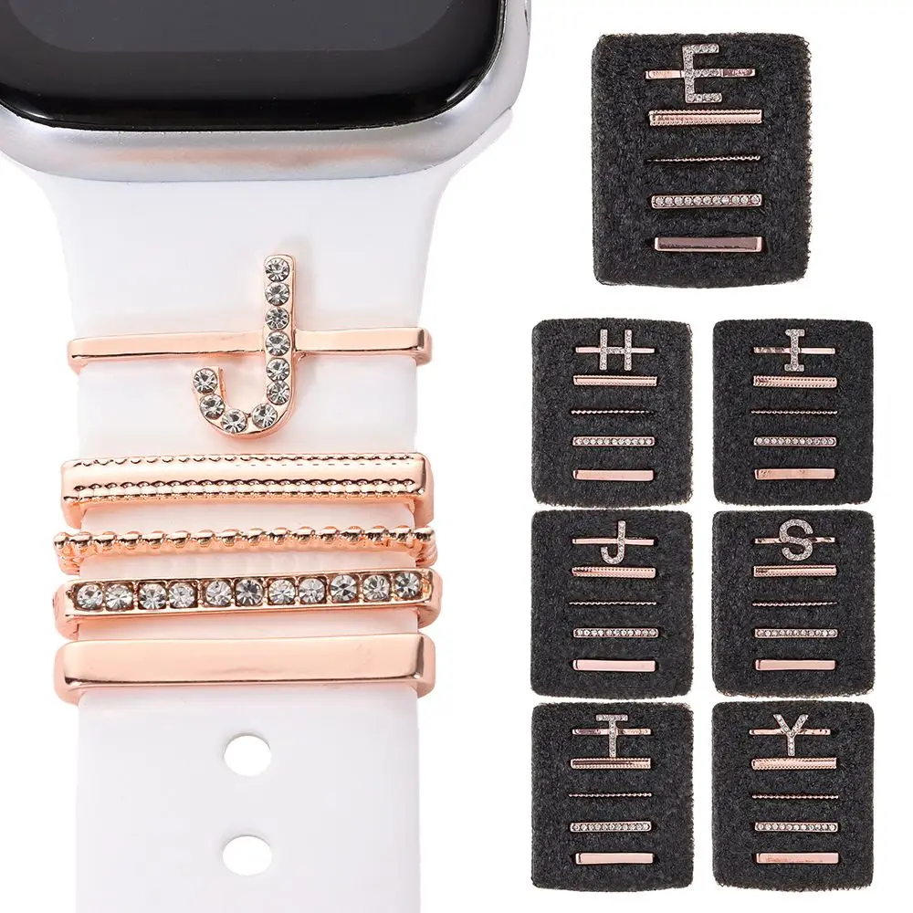 

Металлические подвески, декоративное кольцо для Apple Watch, ремешок с алмазным орнаментом, силиконовый ремешок для умных часов, аксессуары для iwatch, браслет