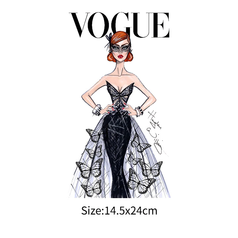 Бабочка королева Переводные железные для одежды накладные полосы передачи тепла